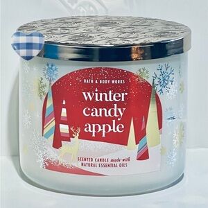 Bath & Body Works Winter Candy Apple Candle - Red and White